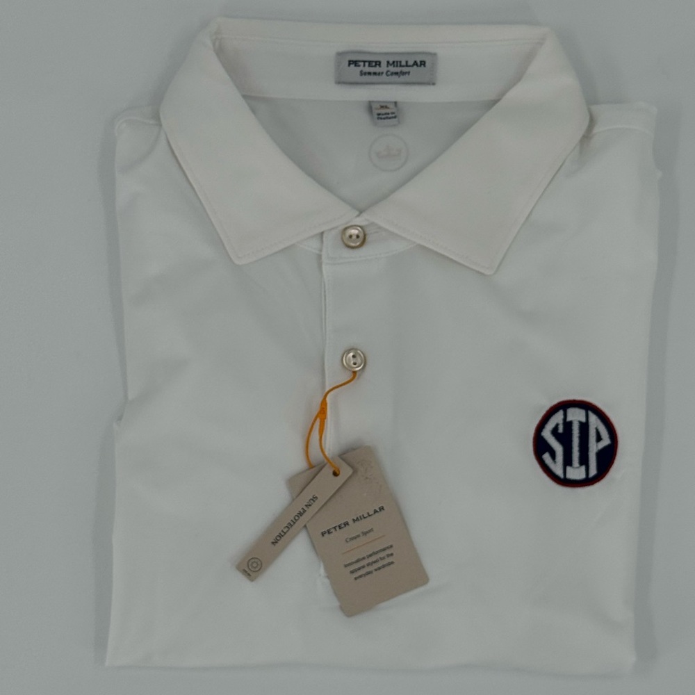 Ole Miss SIP Logo On White Peter Millar Polo - XL - NWT - RARE!